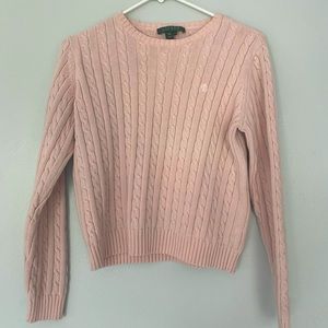 Lauren Ralph Lauren  Women’s small  Soft Pink Cable knit sweater